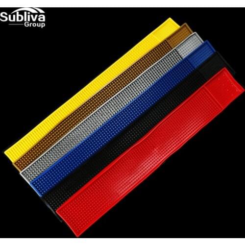 23inch Rectangle Rubber Beer Bar Service Spill Mat For Table Black Water Proof Pvc Mat Kitchen Glass Coaster Placemat