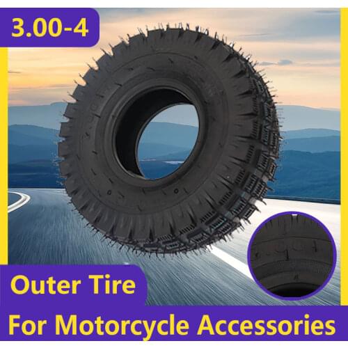 3.00-4 Outer Tire 10 Inch Off-Road Tyre for Razor E300 Scooter GO-KART Utility Dolly Hand Truck Electric/Gas Scooter Accessories