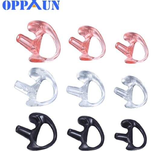 6PCS (3 pairs) Silicone Earmolds Ear Mold Earloop Two Way Radio Acoustic Tube Earpiece Walkie Talkie Accessories