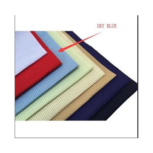 9TH oneroom 11 Count (11 CT) 50X50cm Aida Cloth Cross Stitch Fabric sky blue Best Quality Free Shipping