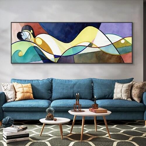 Abstract Nude Girl Sleep Painting Nordic Figure Canvas Prints And Posters Wall Art Pictures For Living Room Home Decoration