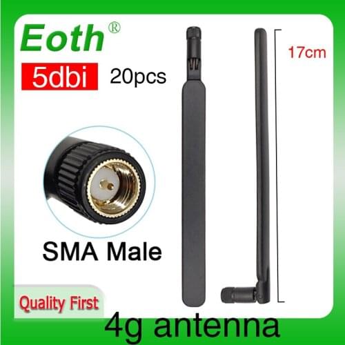20pcs Indoor 4G LTE Antenna 5dbi SMA Male Connector antena for huawei B593 4G LTE router wireless modem repeater White Color