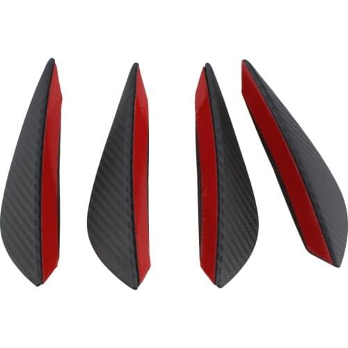 Car Spoiler Canards Fit Front Bumper Lip Splitter Fin Air Knife Auto Body Kit Valence Chin Accessory Black Carbon Fiber 4Pcs/set