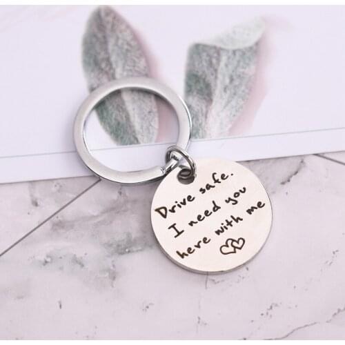 Oeinin Creative Keychain Man Drive Safe I Need You Here With Key Chain Bags Boy Letter Color Key Ring Zinc Alloy Pendant Brelok