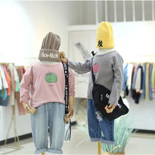 Kids Shirts Korean Cartoon Print Long Sleeves Tops for Girls Boys Clothing 2020 Spring Autumn Toddler Baby T-shirts Child Tees