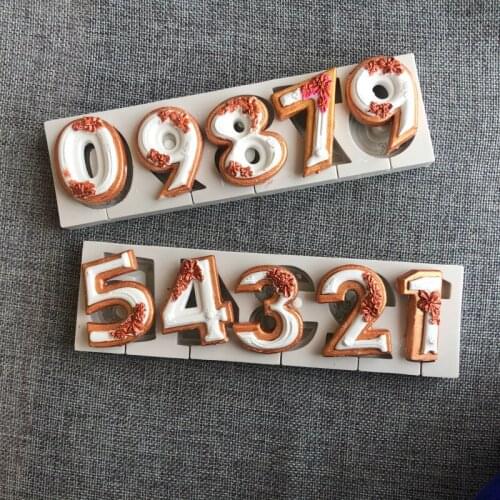 0-9 Numbers Mold Lollipop Mould Number Shape Silicone Birthday Digital Cake Mold Chocolate Mould Birthday Cake Tools