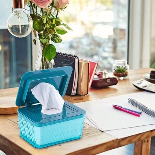 Wet Tissue Storage Box Plastic Case Home Car Office Wipes Holder With Buckle Lid Household Plastic Dust-proof Tissue Box