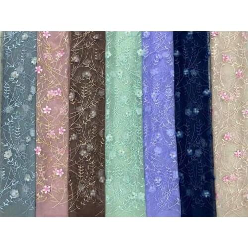3D lace fabric French Lace Fabric For Wedding Party dress Embroidery tulle lace fabric 5yard/lot