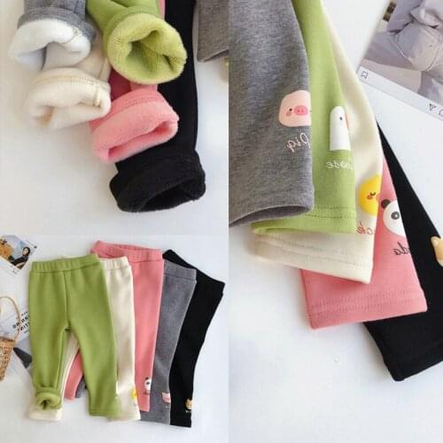 Childrens clothing Thick warm girls leggings pants Cartoon Childrens pants autumn and winter wear girls warm trousers