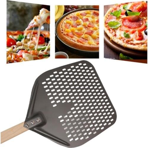 Pizza Shovel Pastry Tools Accessories Pizza Peel Round Paddle Pizza Handle Spatula With Wooden Oak Non-stick Stainless Stee T3G3