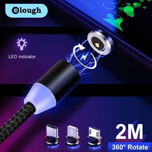 Elough El360 Magnetic Charging Usb C Cable for iPhone 7 plus Charger Mobile Phone Magnet Charger Micro USB Cables Type C Wire