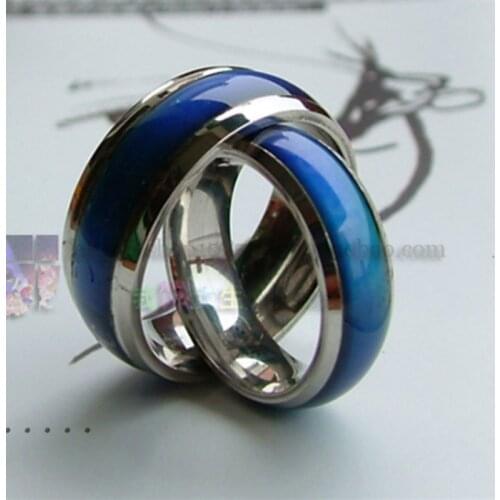 Changing Color Fashion Adjustable Mood Ring Wedding Rings For Men and Women Silver creative hobby for children & couple rings