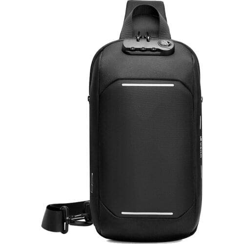 Multifunction USB Charging Chest Pack TSA Lock Anti-theft Shoulder Bag Men Business Waterproof Crossbody Bag Travel Sling Bags