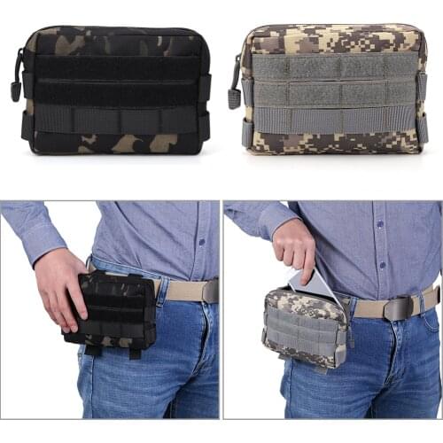 Multi-functional EDC Tool Bags Zipper Wallet Purse Outdoor Camping Travel Cycling Hunting Molle Pouch Waist Storage Bag 2021
