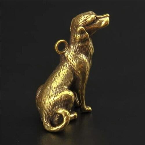 Fashion Casting Metal Dog Retro Ornaments Gifts 3D Figurine Mini Animal Collect Home Office Room Desktop Decoration Sculpture