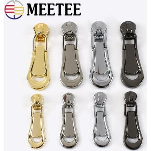 5pcs 3# 5# Spring Lock Zipper Sliders For Metal Zipper Jackets Clothes Zippers Head Zip Repair Kit DIY Bag Sewing Accessories