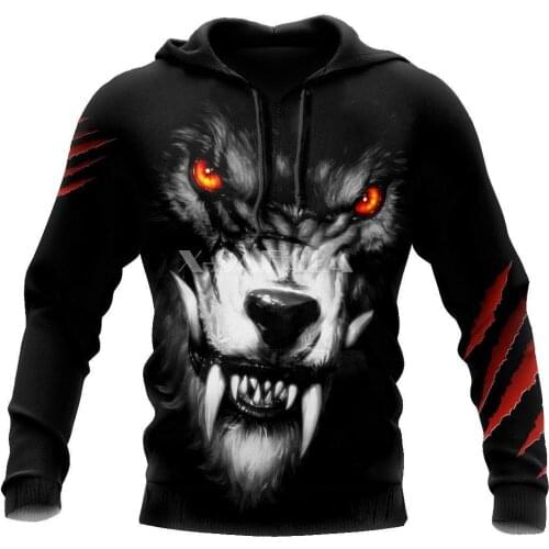 Night Scary Dark Wolf Animal 3D Full Print Size XS-7XL Hoodie Man Women Harajuku Outwear Zipper Pullover Sweatshirt Unisex-2