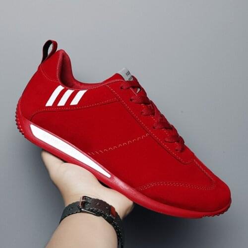2021 New Fashion Men Shoes Spring Autumn Style Forrest Gump Shoes Comfortable Light Casual High Quality Driving Shoes Red 39-44