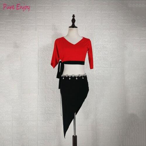 Custom made 2pcs dance Sets Girl Latin Dance Dress For Girls Ballroom Dancing Dress Girl Competition Dancewear