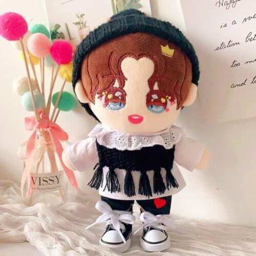 20cm Baby Doll Outfit Plush Dolls Clothes Lovely pants shirt hat Stuffed Toy Dolls Accessories for Korea Idol Dolls Gift