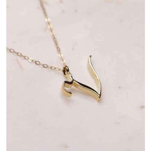 Small letter Label Simple Initial Logo alphabet V Necklace Name Symbol English Initials Letters Charm Pendant Jewelry
