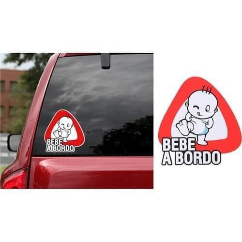 New Lovely Car Sticker Baby on Board Bebe A Bordo Auto Decoration Waterproof Vinyl Decal 15cm x 14cm