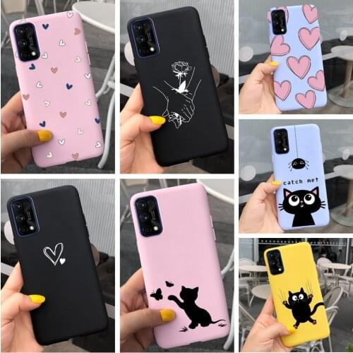 Couple Outfit Phone Case For OPPO Realme 6 Realme 7 Pro Case Cute Cat Soft Back Cover For Realme 6 Pro 7 Protective Bumper Cover