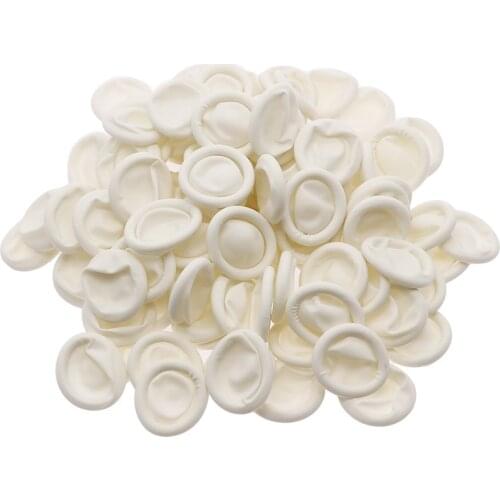 100pcs/lot Disposable Antistatic Finger Tips Protector Gloves Non-slip Latex White Color ESD Finger Cots Cleanroom Finger Cot