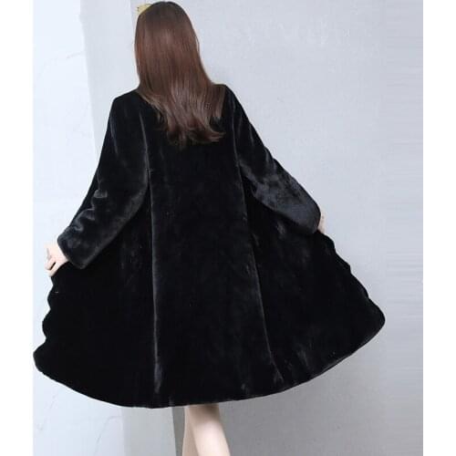 Autumn Winter Women Clothes 2020 Korean Long Tops Faux Fur Coat Female Jacket Plus Size Manteau Fourrure Femme ZT4801