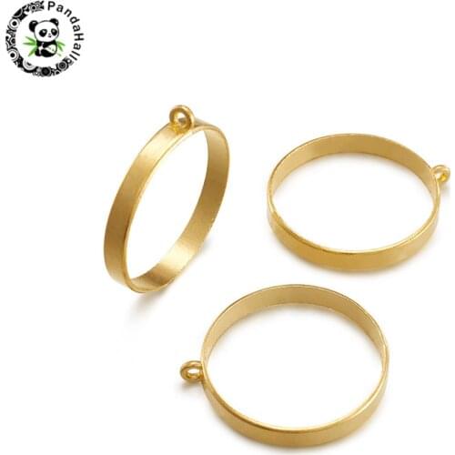 Pandahall 10pcs Alloy Open Back Bezel Big Pendants Ring for Jewelry Making Antique Bronze/Golden/Platinum 38x34.5x5mm Hole 2.2mm