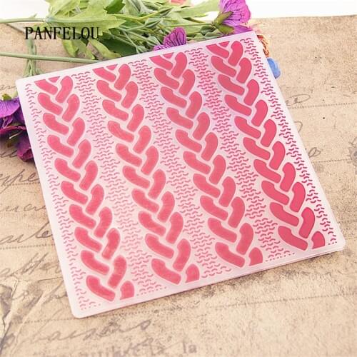 PANFELOU Easter The Pink ribbons Embossing folders Plastic For Scrapbooking DIY Template Fondant Cake Photo Album Card Making