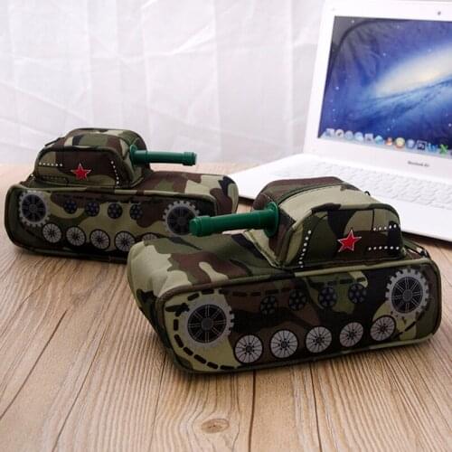 Novelty Stereo Tank Pencil Case & Bags Creative Canvas School Supplies Stationery Gift Pencil Box Pencils Pen Bag