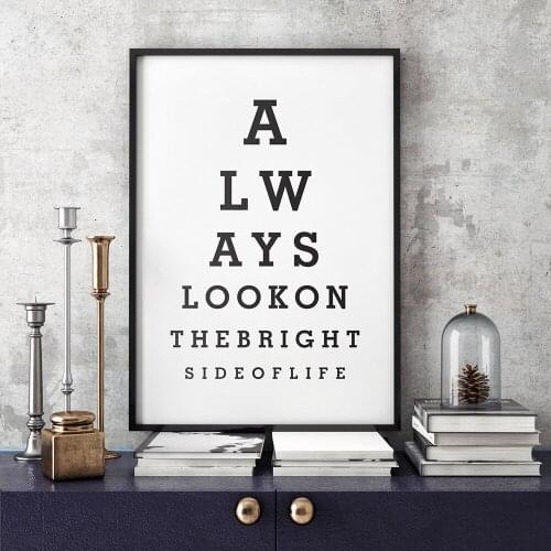 Always Look Towards The Bright Side of Life Posters Wall Art Modern Canvas Paintings and Prints Nordic Living Room Home Decor