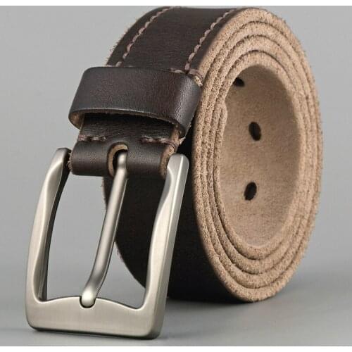 High quality mens belt retro cowhide pin buckle belt casual jeans leather belt fashion mens pants accessories