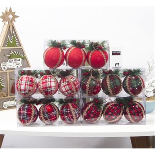 Christmas Ornaments Christmas Tree Pendant Foam Fabric Ornaments Wool Knitted Christmas Balls Home Decoration