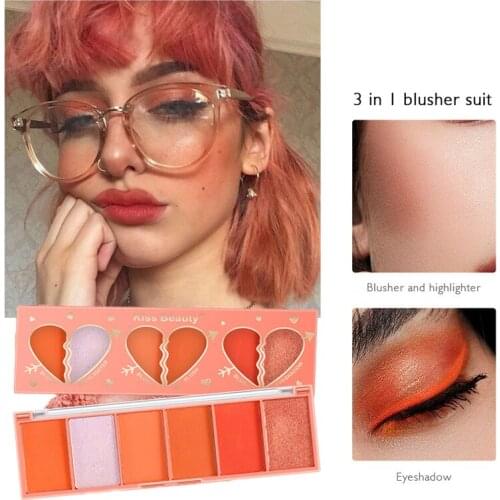 Blusher Highlighter Eyeshadow 3 In 1 High Gloss Horizontal Silkworm Eye Shadow Blush Set Matte Diamond Makeup Tool Cosmetic