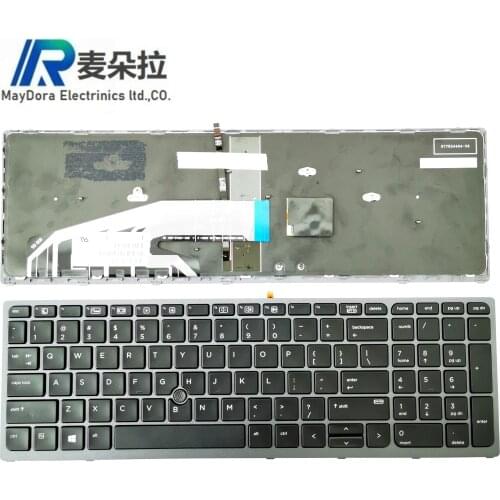Brand new original US UI IND keyboard for HP Zbook15 G3 Zbook17 G3 15U G3 backlight keyboard w/ Track point and frame 848311-001