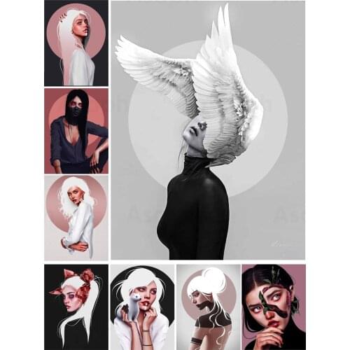 Creative Art Figure Cool Girl Diy 5D Diamond Painting Full Square and Round Embroidery Mosaic Kit Wall Art Handmade Home Decor