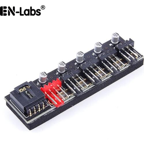 Molex 4pin PWM PC Fan Hub Power Supply Splitter Extension Cable,5 port 10 Channel 4 pin power Splitter,backword 3 pin connector