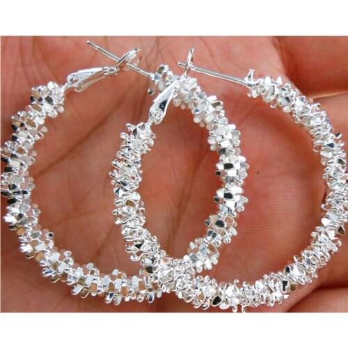 Women Fashion Circle Earrings Jewelry Silver Plated Hoop Dangle Earring New Hot