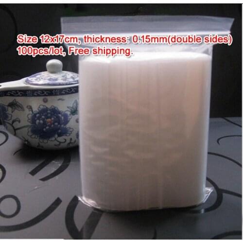 100pcs/lot high quality Transparent PE Zip Lock jewelry Gift Packaging Bags, 12*17cm clear plastic bags for clothing storage