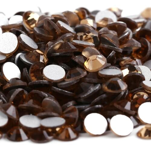 1440pcs/bag Smallest ss2(1.2mm) Light Colorado Topaz Color Crystal Flat Back ( Nail Art ) Non Hot Fix Glue on Glass Rhinestones