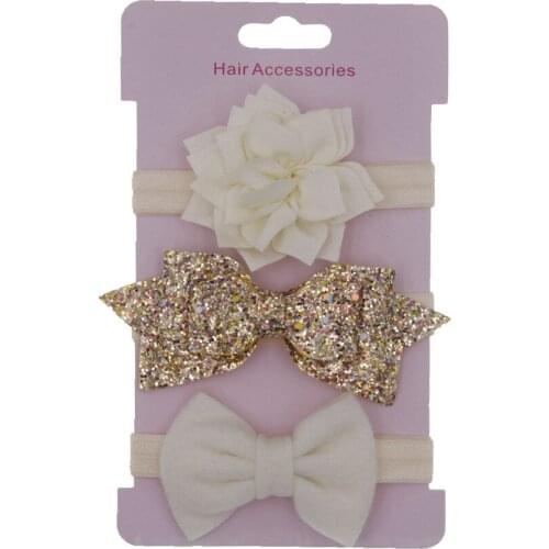 3PC/Set New Cute Bow knot Cloth Art Head Bands For Children Baby Hair Bands Childrens series Hair Accessories HeadWear