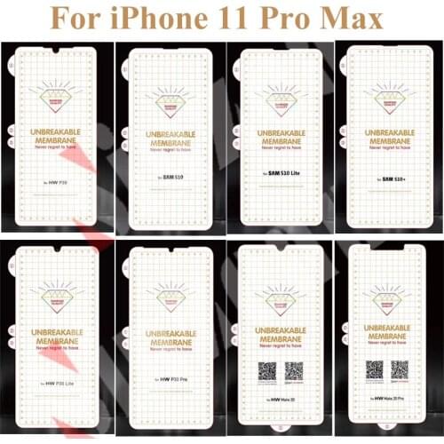 50pcs Unbreakable Membrance Curved Full Soft Hydrogel Film Screen Protector For iPhone 12 Mini 11 Pro Max XS XR X 8 7 6 Plus SE