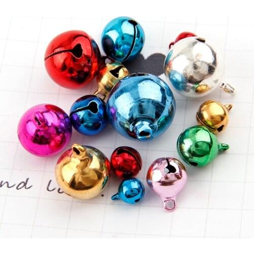 6-20mm Mix Color Copper Vacuum Plated Jingle Bells Pendant Christmas Handmade Party DIY Crafts Accessories