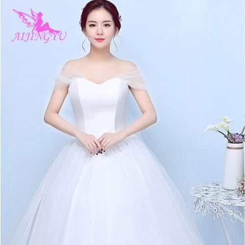 AIJINGYU 2021 2020 mermaid Customized new hot selling cheap ball gown lace up back formal bride dresses wedding dress FU204