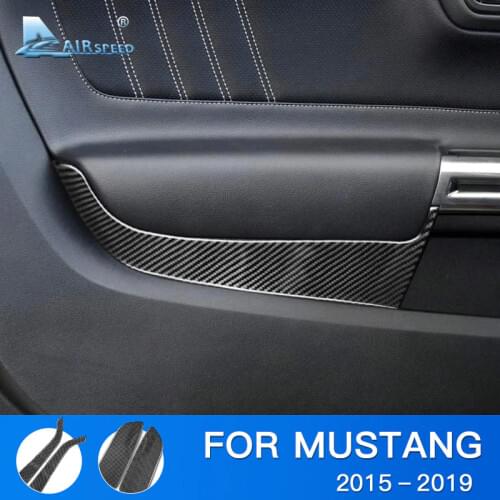 Airspeed for Ford Mustang Accessories 2015 2016 2017 2018 2019 Carbon Fiber Car Door Panel Cover Sticker Interior Trim Decal