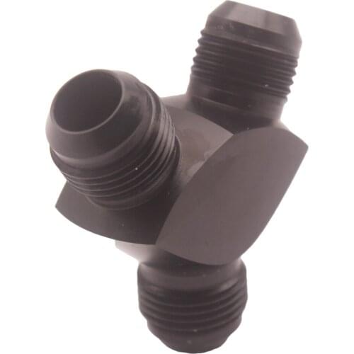 AN10 To 2x AN-10 Aluminum Y Block Adapter Fittings Adaptor Y Type Oil Pipe Joint