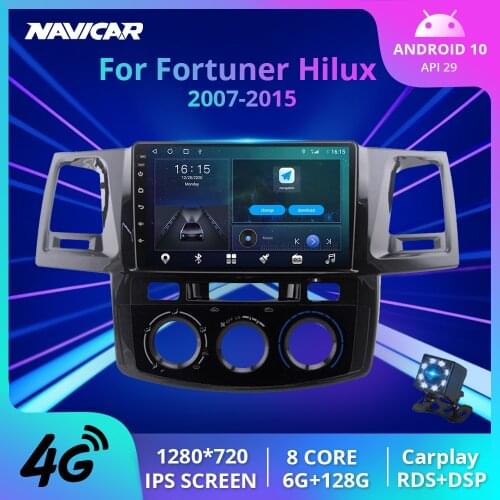 2Din Android 10.0 Car Radio For Toyota Fortuner Hilux 2007 2008 2012 2014 2015 Car Multimedia Player Audio Gps Navigation DVD