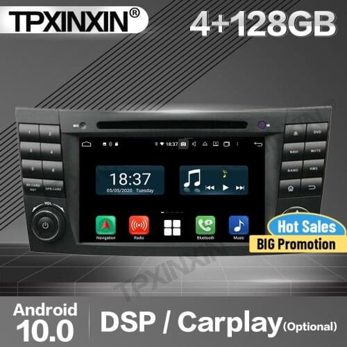 128G Carplay Car Radio 2 Din Stereo Receiver Android 10 For Benz E-Class/W211/E200/E220/E300/E350 GPS Player Audio Head Unit